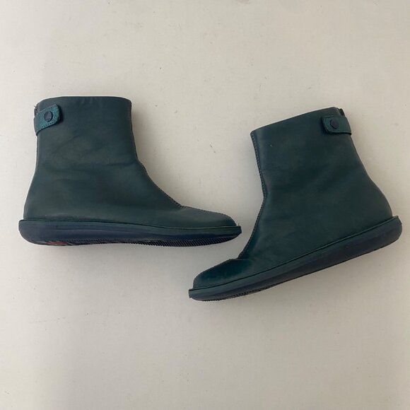 Camper Beetle Ankle Boots Shoes Blue Green - Picture 4 of 10